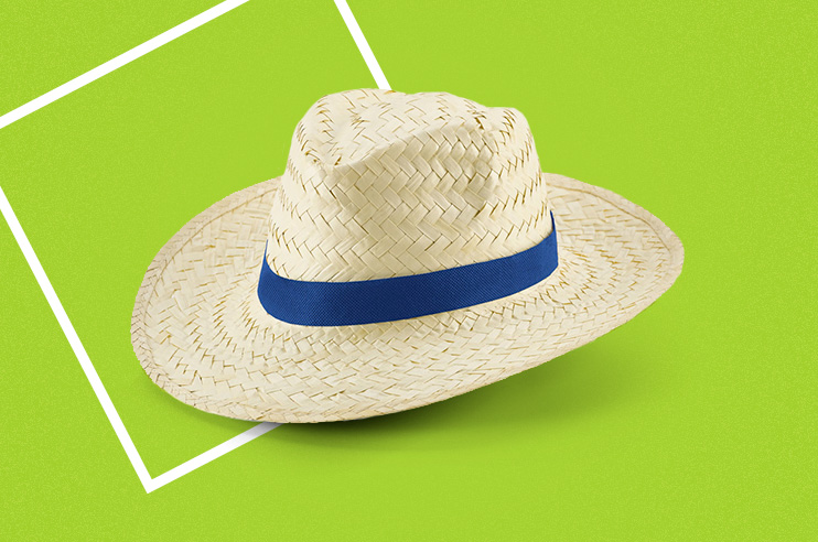 Chapéu de palha natural. Tamanho: 580 mm